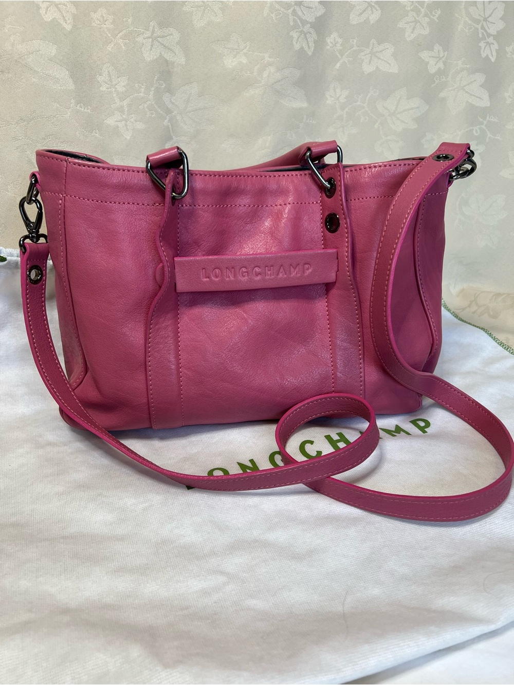 Longchamp Pink Leather Shoulder Bag